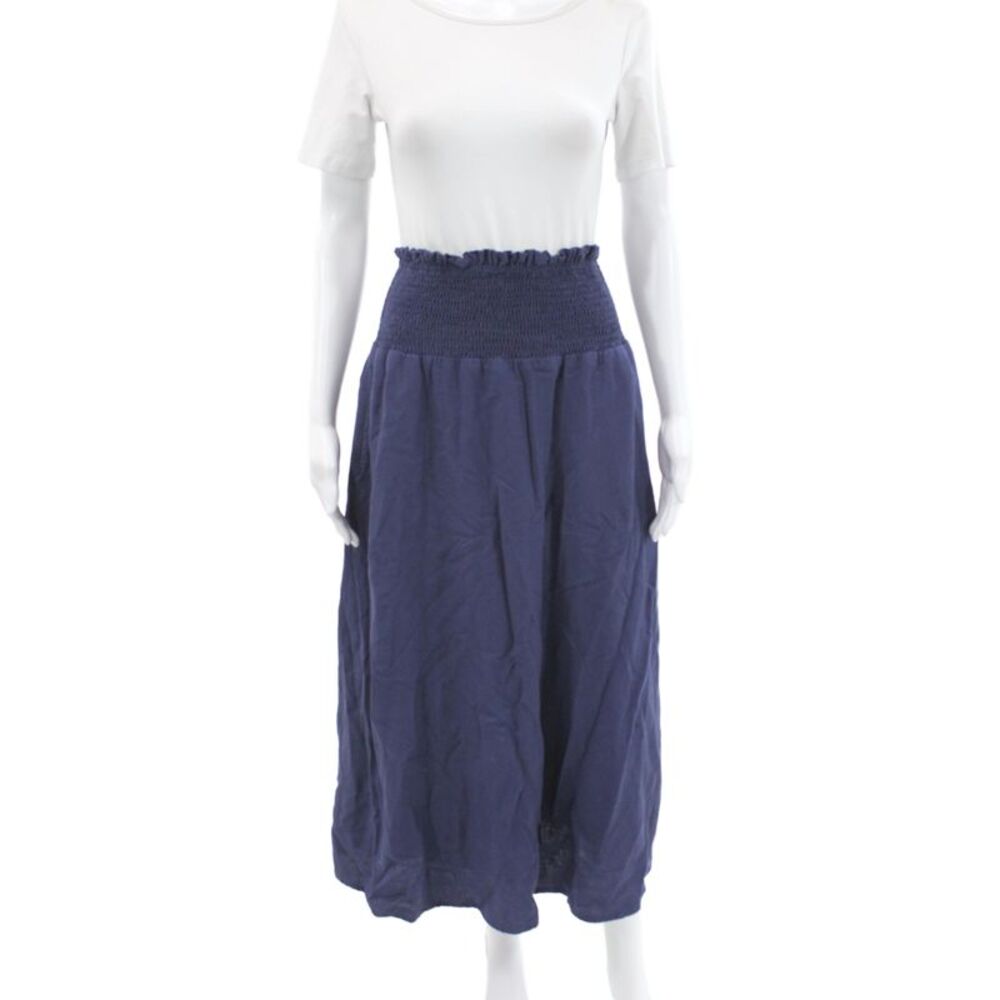 Honest Edit Womens Peasant Skirt Dark Blue Knee Length Size S